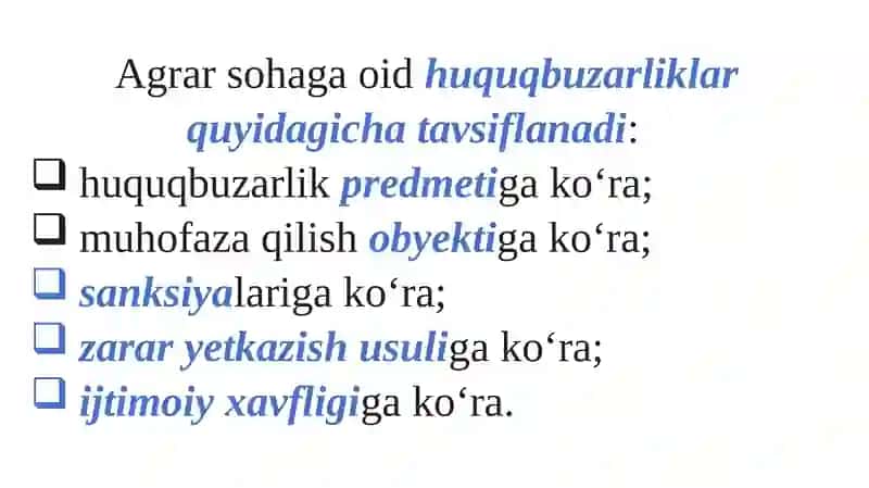 Agrar Qonunchilikni Buzganlikuchun Yuridik Javobgarlik 4