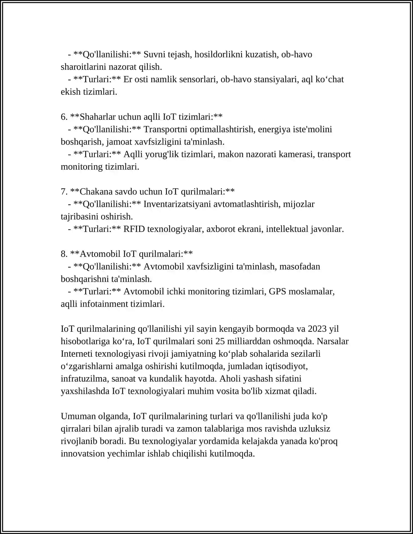 INTERNET NARSALARNI (IOT) IMKONIYATLARI VA XAVFSIZLIK XAVFLARI 4