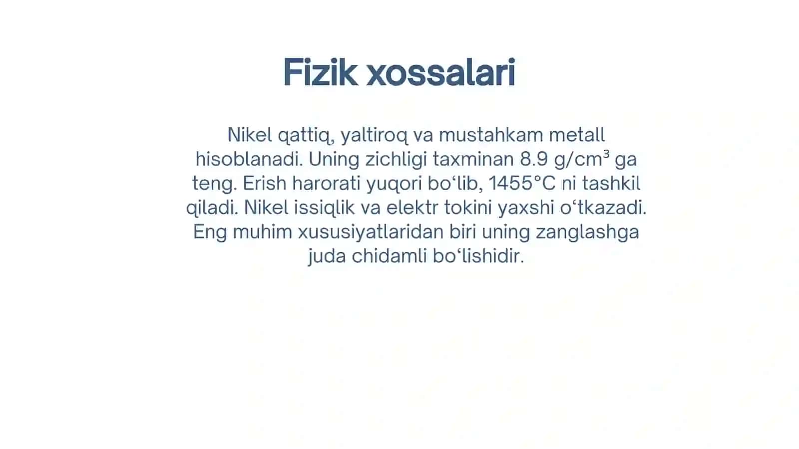 Nikelning olinishi va xossalari 4