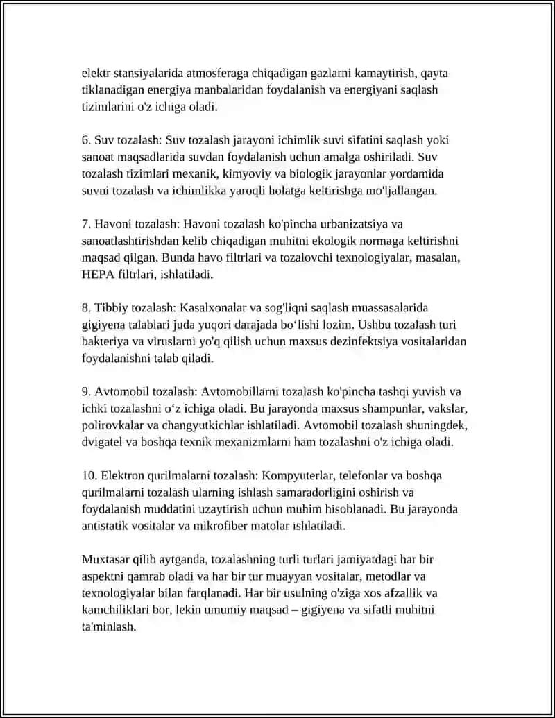 REFERAT Mavzu: TOZALASH TURLARI VA TASNIFI 4