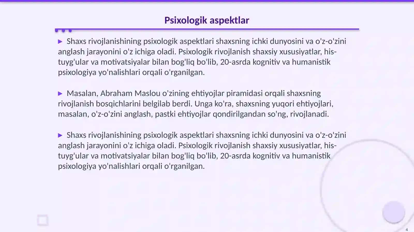 Shaxs rivojlanishining individuallik xususiyatlari va ularning roʻli 4