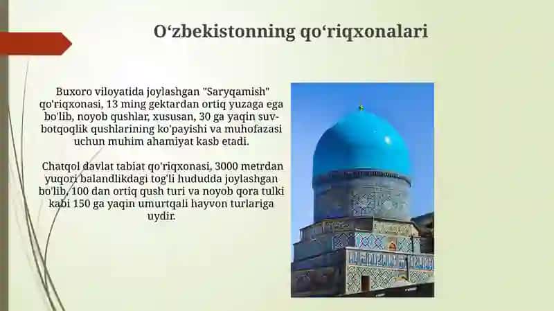 Oʻzbekistonning muhofaza qilinadigan hududlari 4