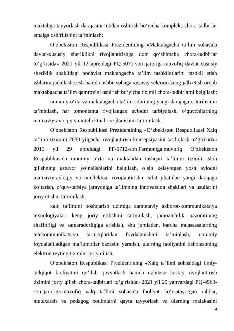 O‘zbekistonda ijtimoiy sohani rivojlantirishning ustuvor yo’nalishlari 4
