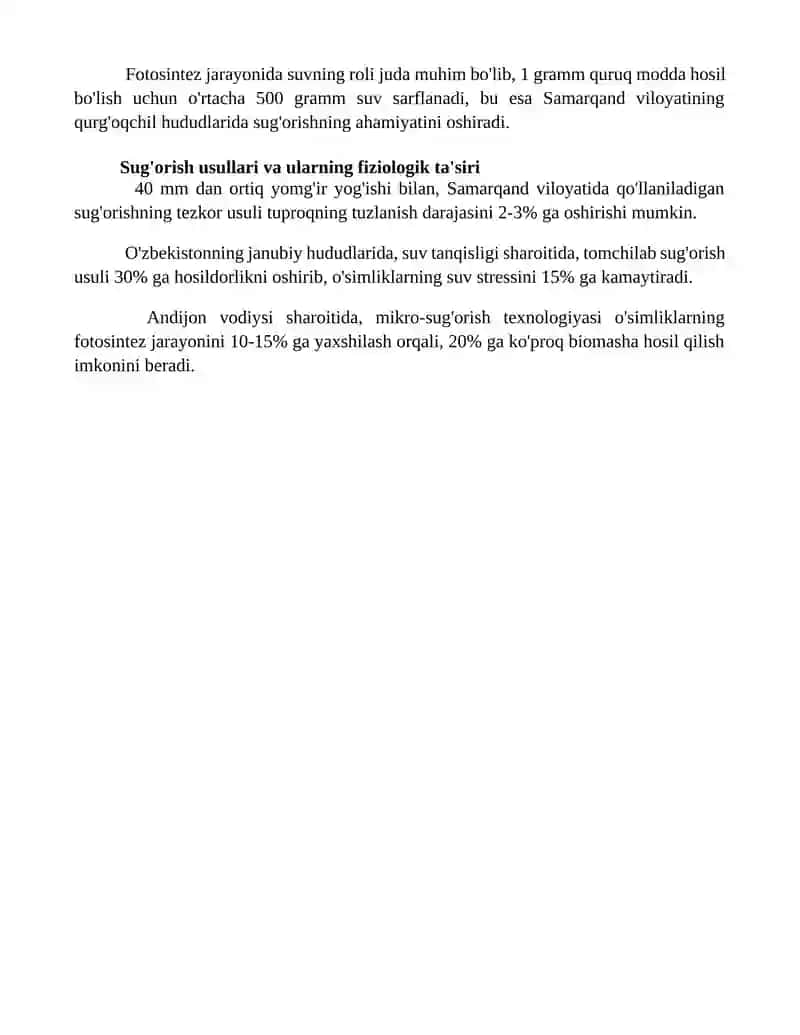 Sugʻoriladigan dehqonchilikning fiziologik asoslari 4