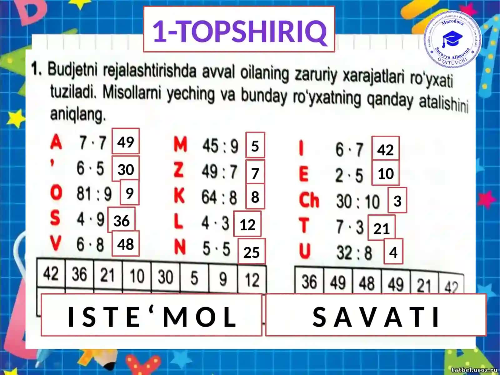 3-sinf Matematika 4