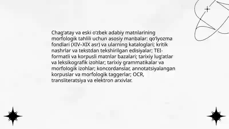 Eski o’zbek tilining grammatik qurilishiga doir manbalar bilan tanishish 4