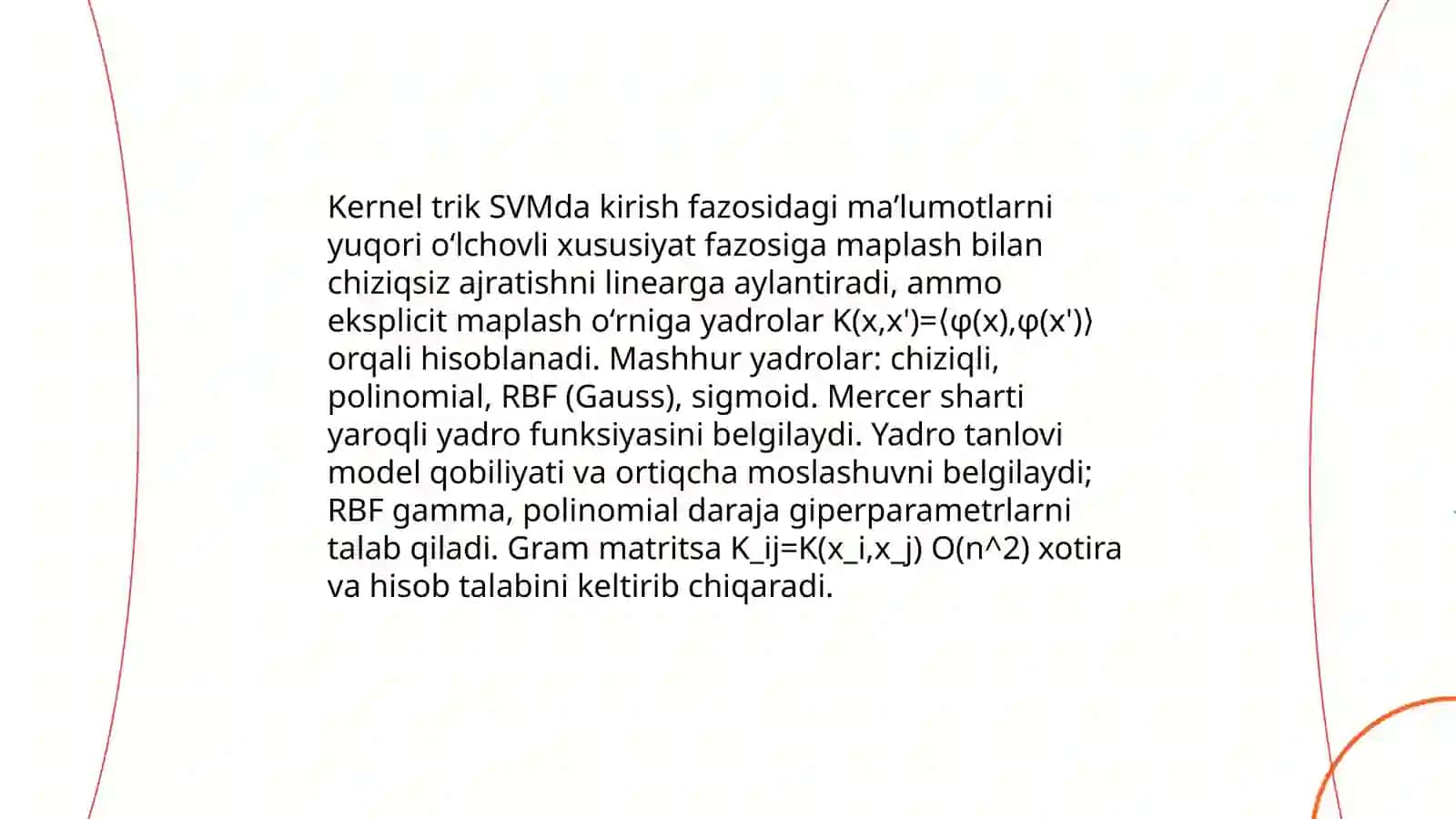 Tayanch vektorlar mashinalari (SVM) 4