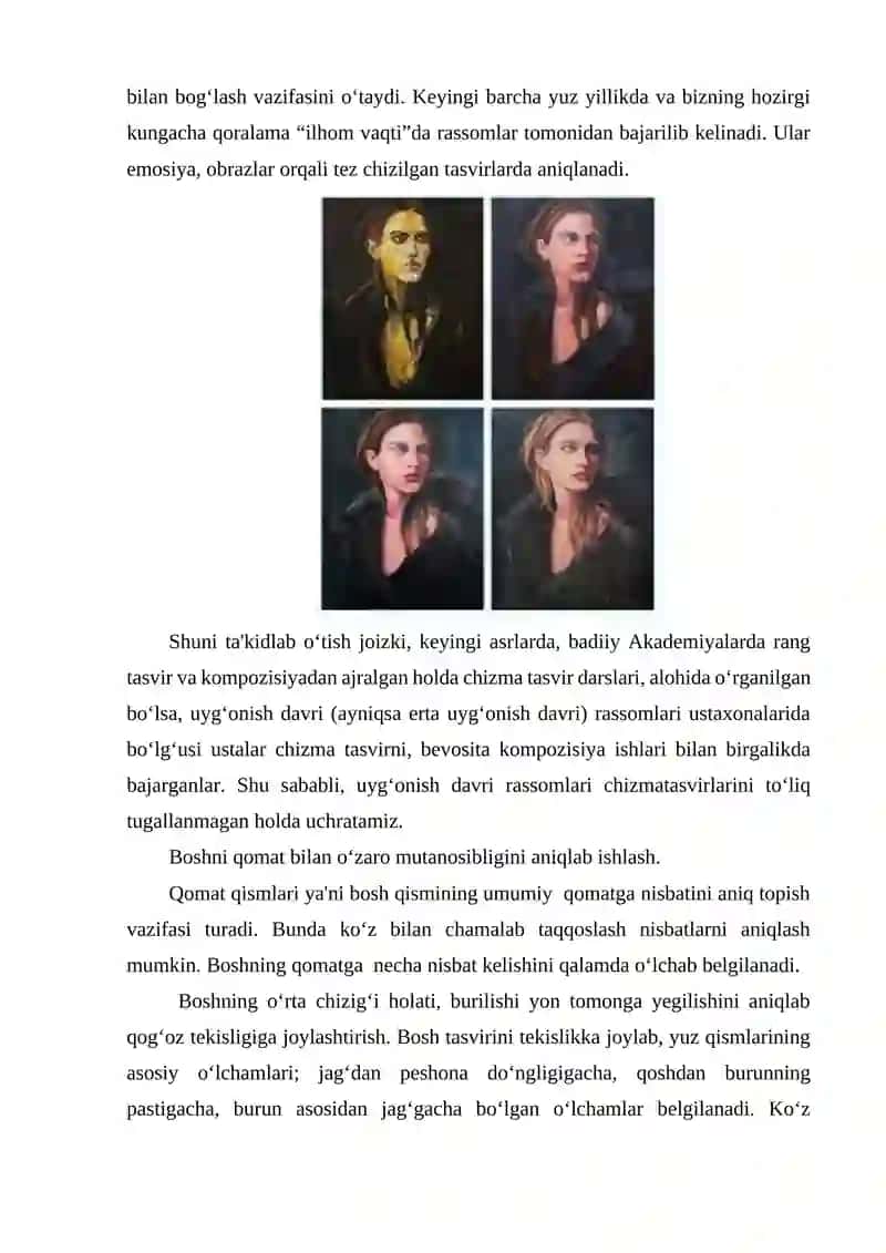 Portret odam boshi yelkalari bilan ishlash 4