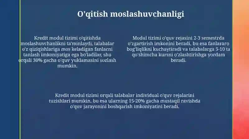 Kredit modul tizimining afzalliklari haqida 4