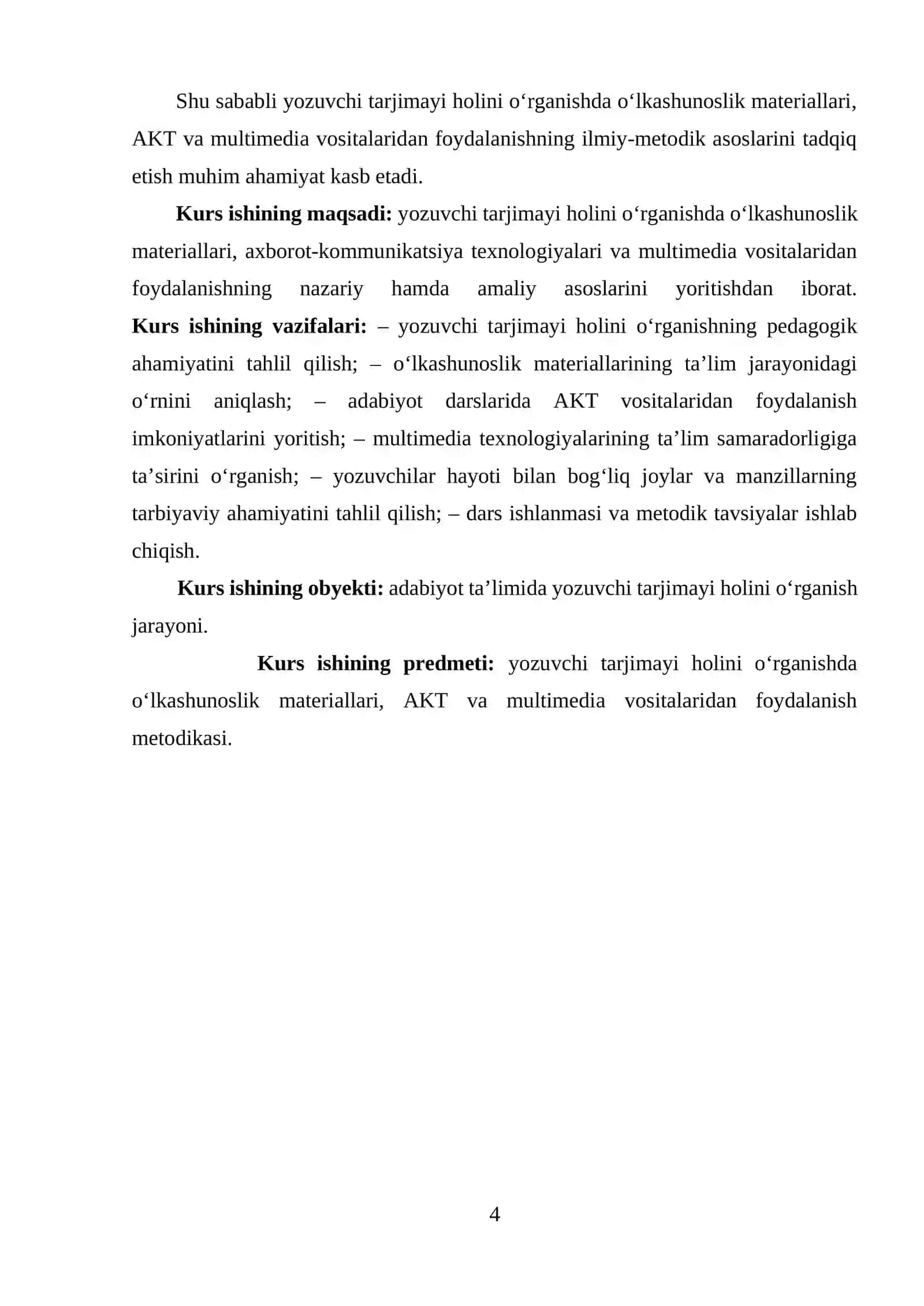 Yozuvchi tarjimayi holini o'rganishda o'lkashunoslik materiallaridan, AKT va multimediya vositalaridan foydalanish 4