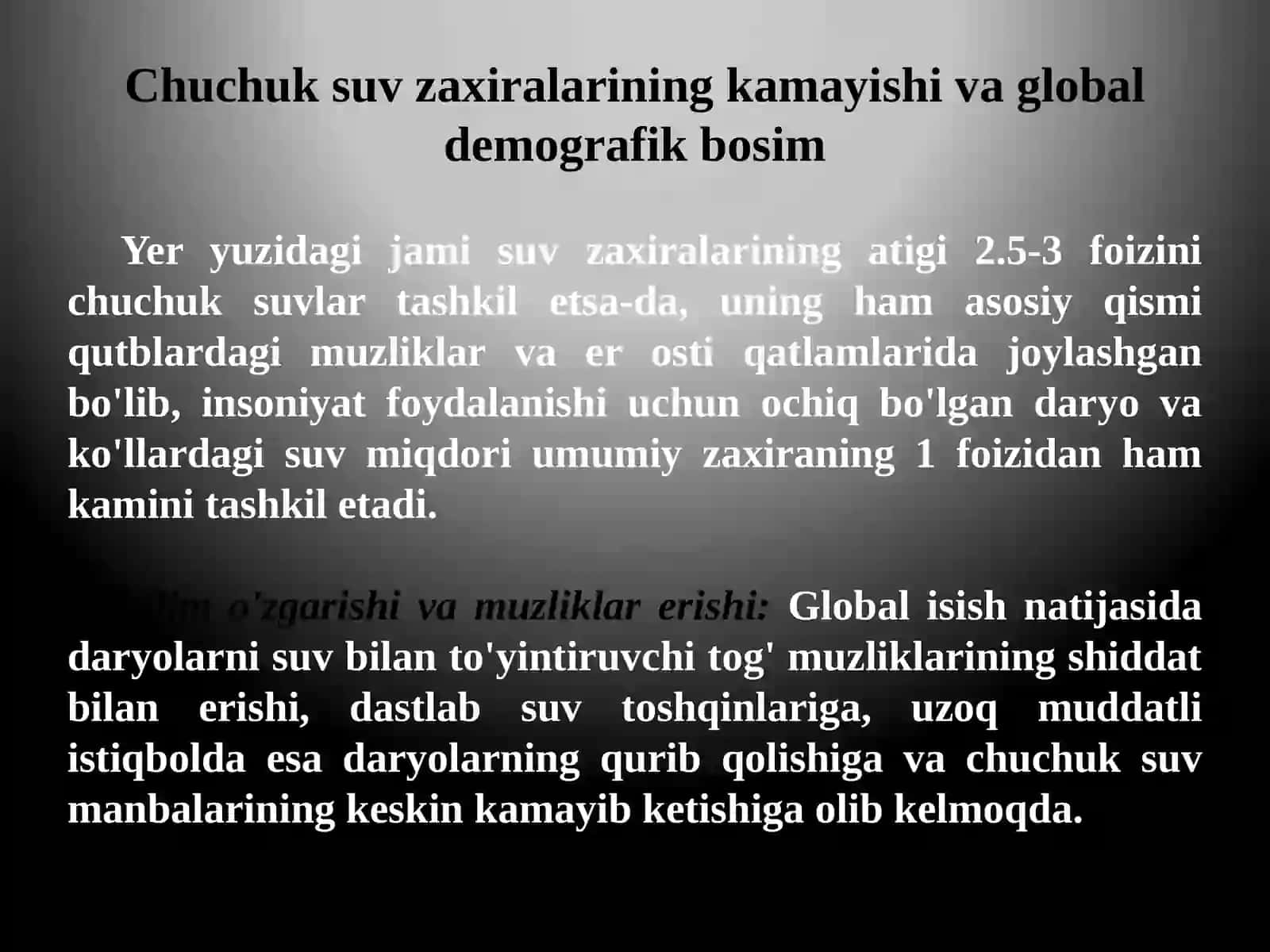 SUV RESURSLARIDAN SAMARALI FOYDALANISH 4