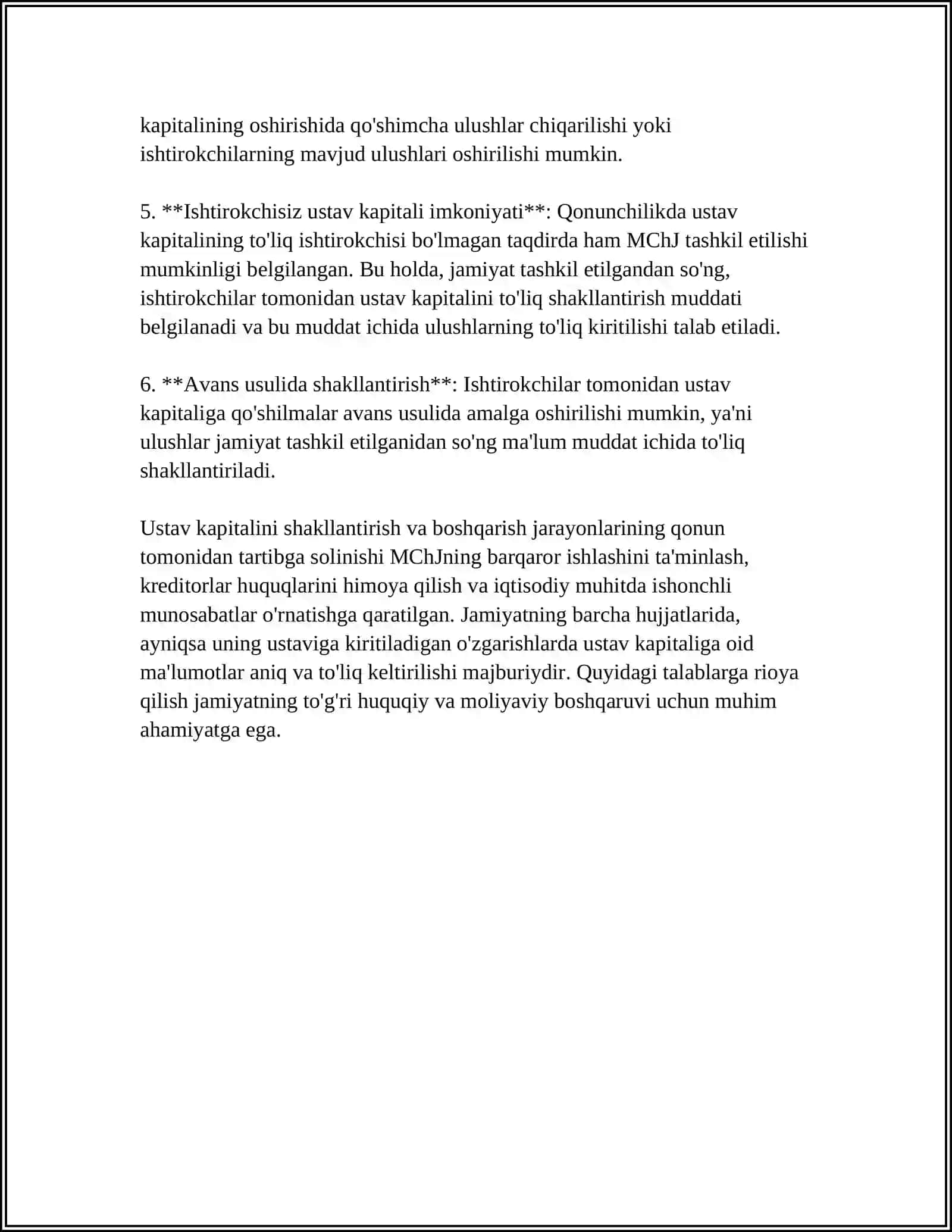 MA'SULIYATI CHEKLANGAN JAMIYATNING USTAV KAPITALINI SHAKLLANTIRISH 4