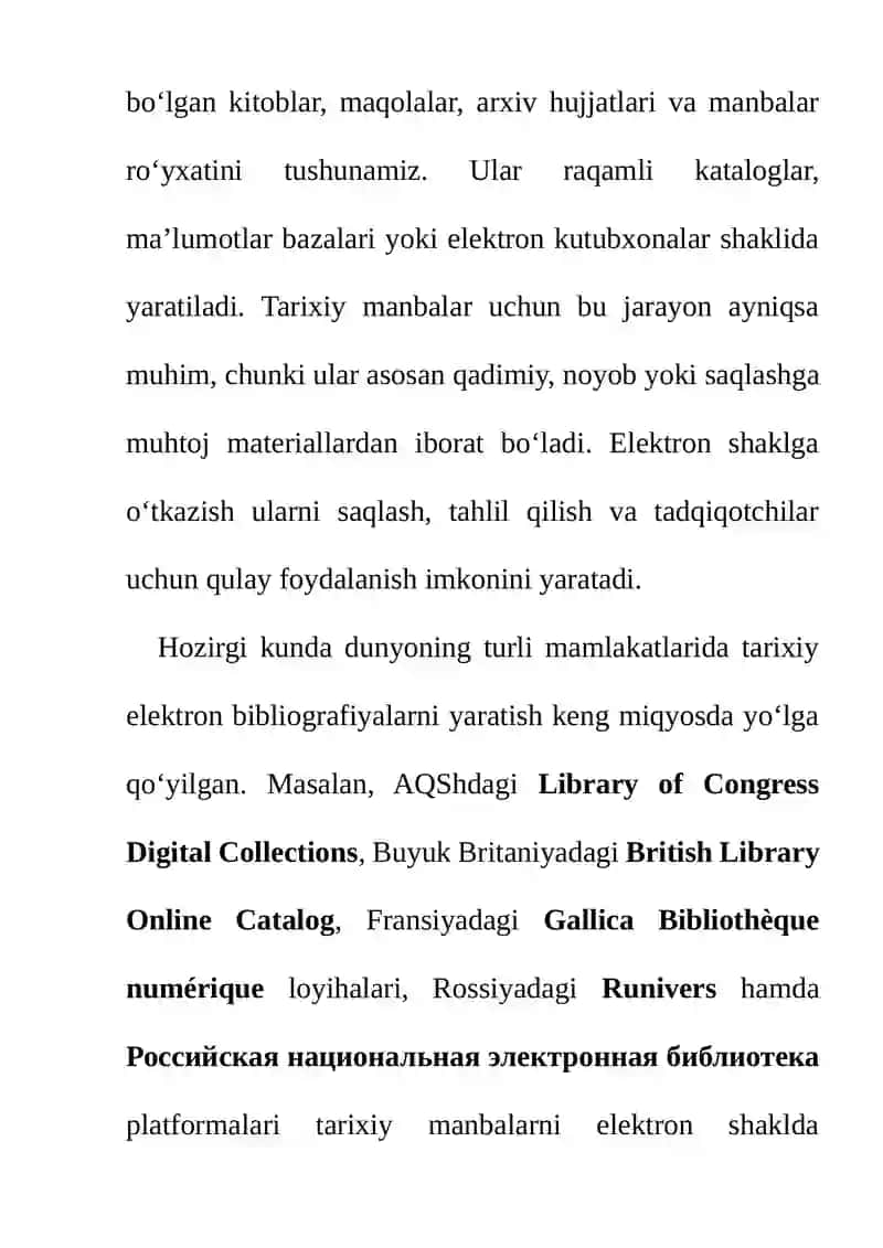 Tarixning turli davrlariga oid elektron kitoblar bibliografiyasini shakllantirish 4