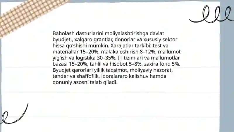 Xalqaro baholash dasturlari bo'yicha hukumat qarorlari 4