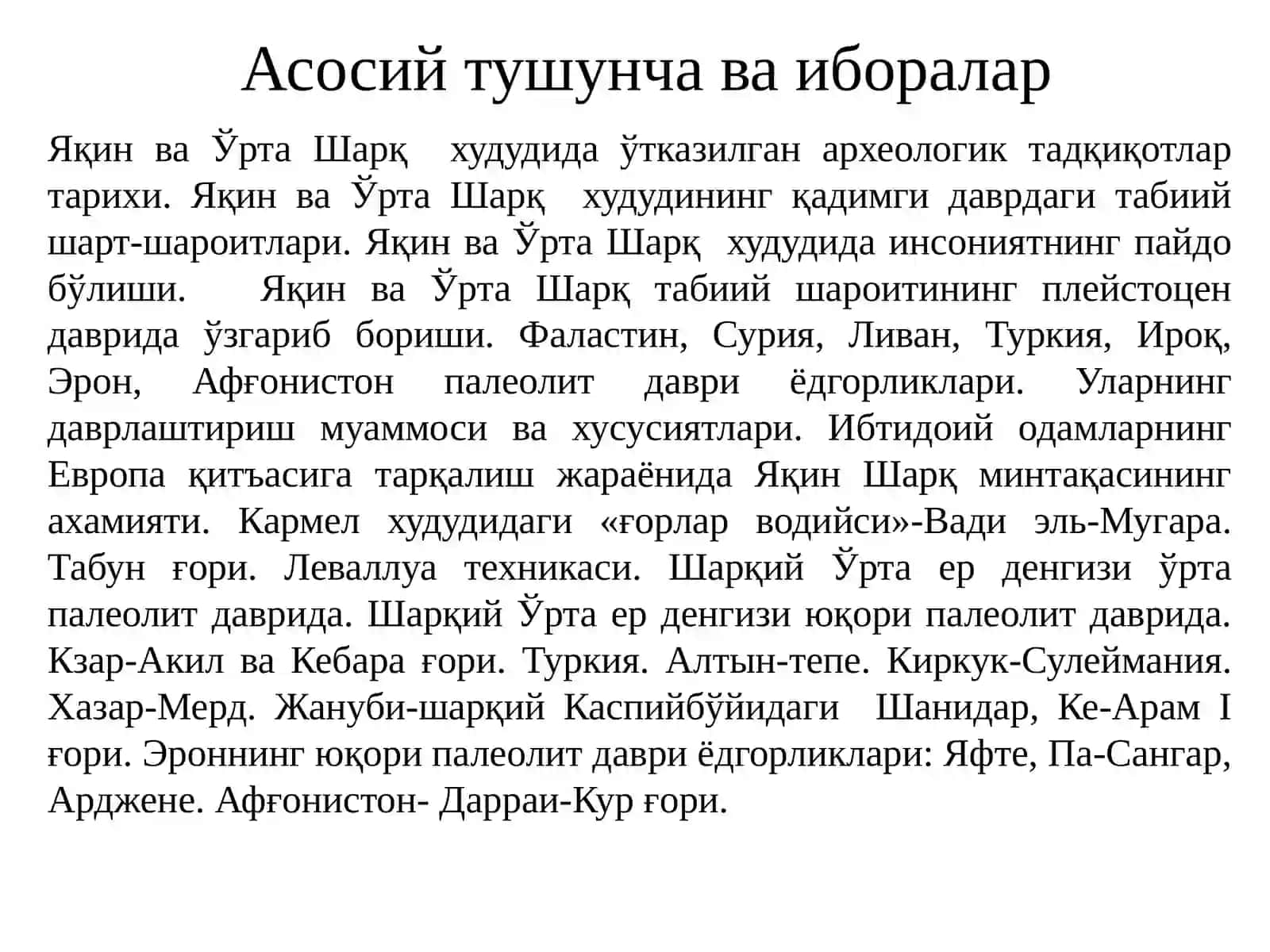 Яқин ва Ўрта Шарқ палеолити 4