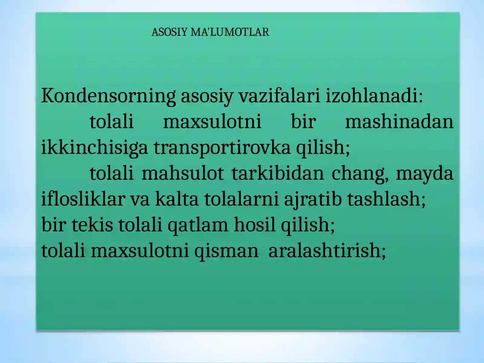 Kondensorlarning asosiy vazifasi 4