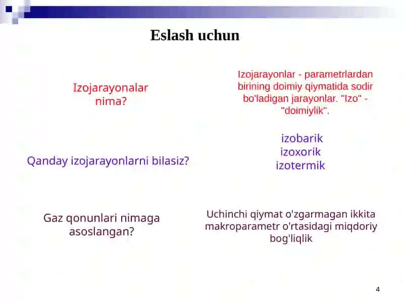 Ideal gaz qonunlari. Real gazlar 4