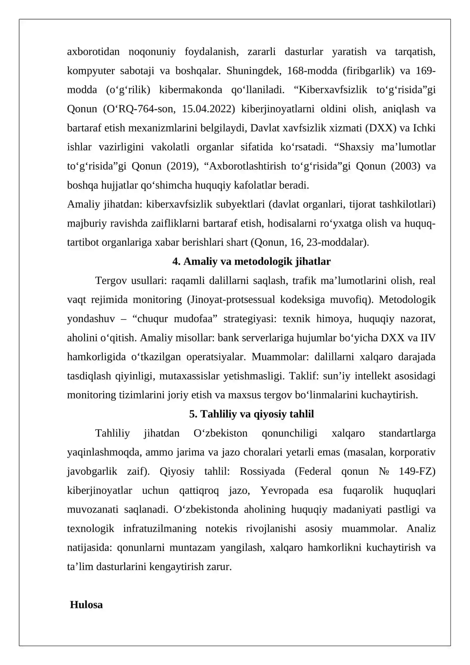 Kiberjinoyatlar va ularga qarshi kurashning huquqiy asoslari 4