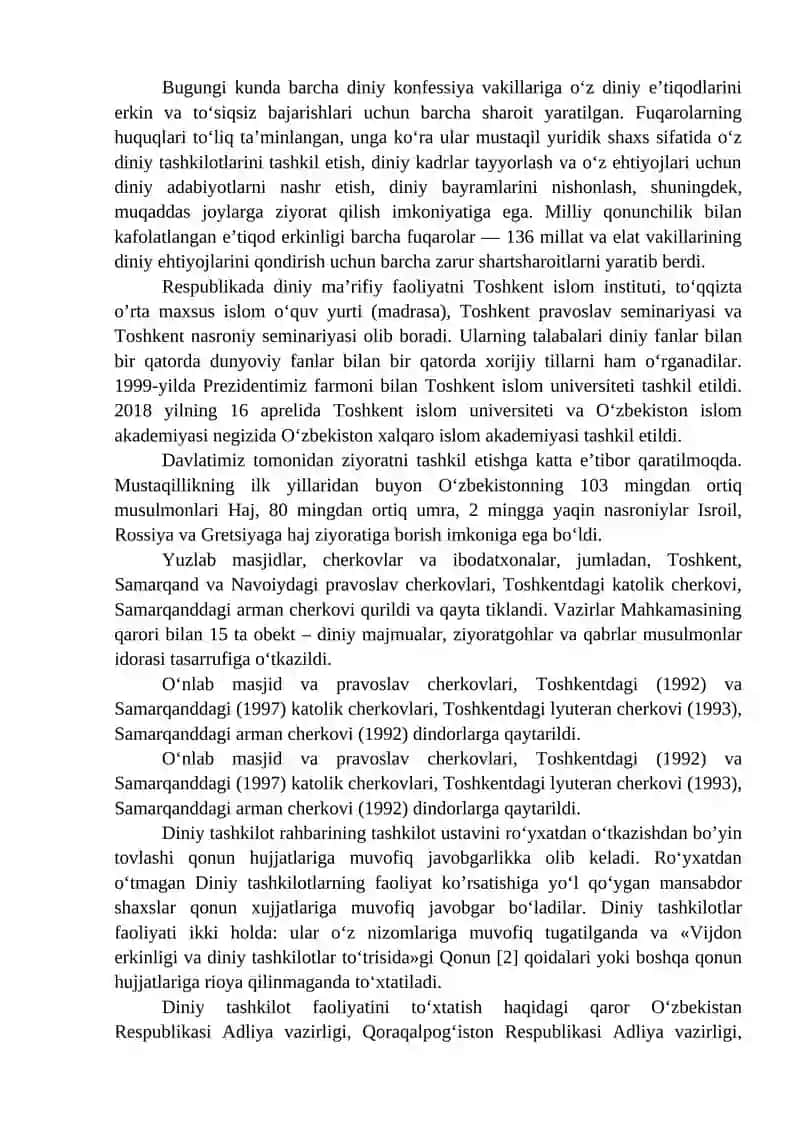 O‘zbekistonda faoliyat yurituvchi diniy tashkilotlar 4