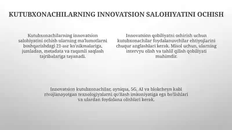 Kutubxonamutaxassislarninginnavatsionkuchiniboshqarish 4