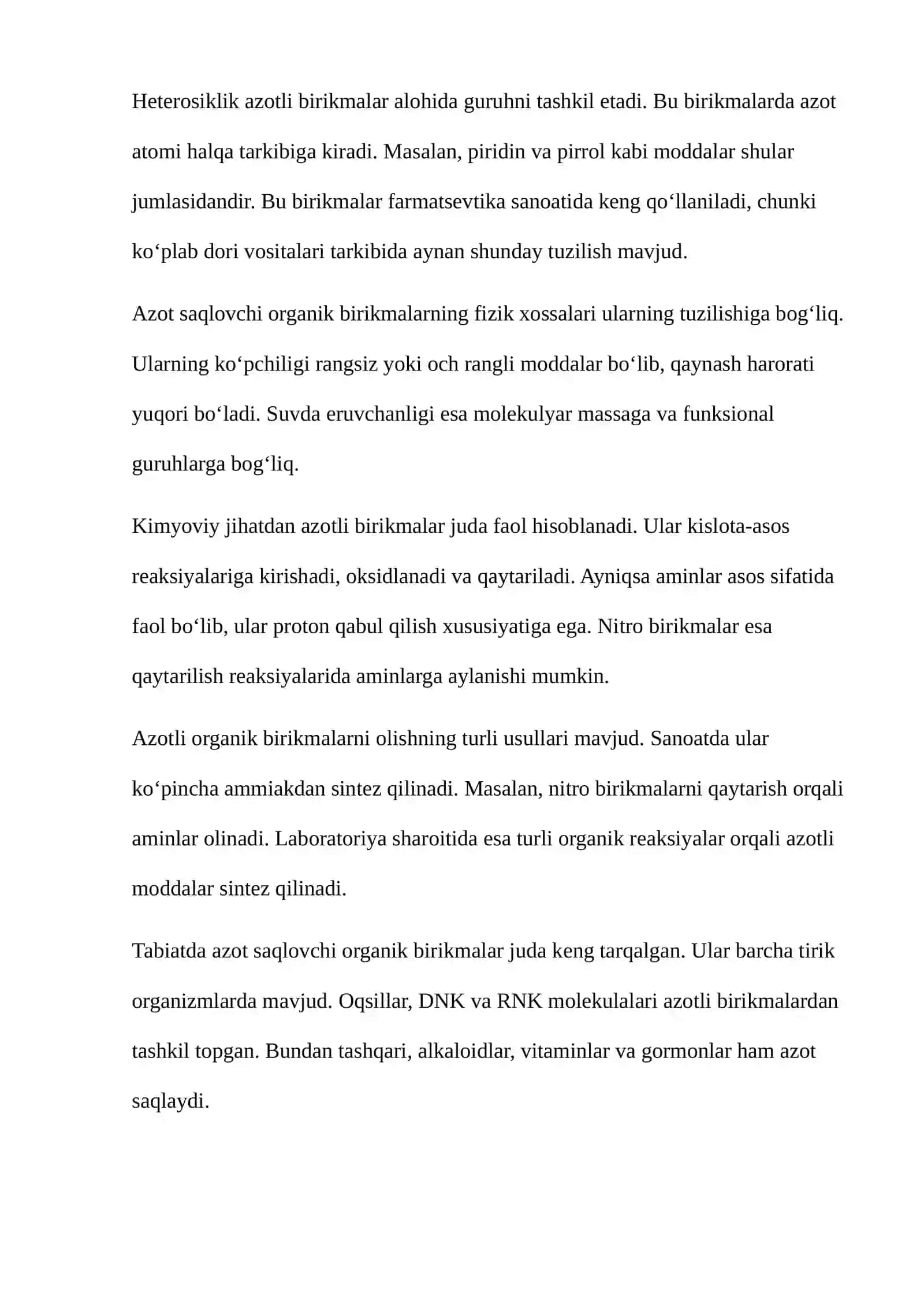 Azot saqlovchi organik birikmalar 4