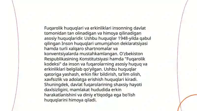 Yangi Oʻzbekistonda inson haq huquqlari va erkinliklarini kafolari 4