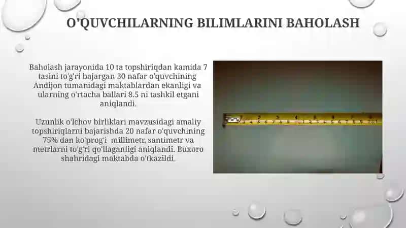 Uzunlik oʻlchov birliklari mavzusida misol va masalalar yechishga oʻrgatish metodikasi 4