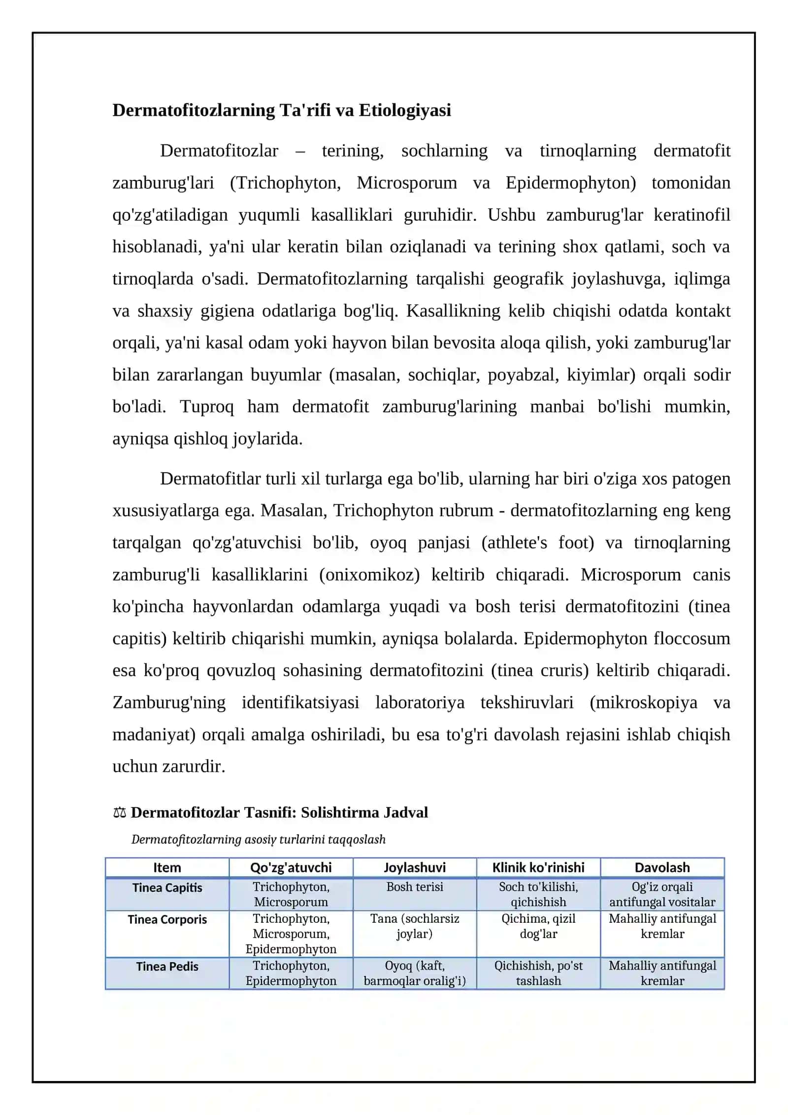 Dermatofitozlar: Ta'rif, Etiologiya va Turlari 4
