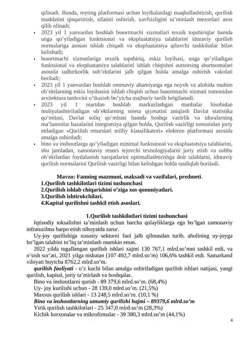 Qurilish majmuasini tashkil etish va menejment 4