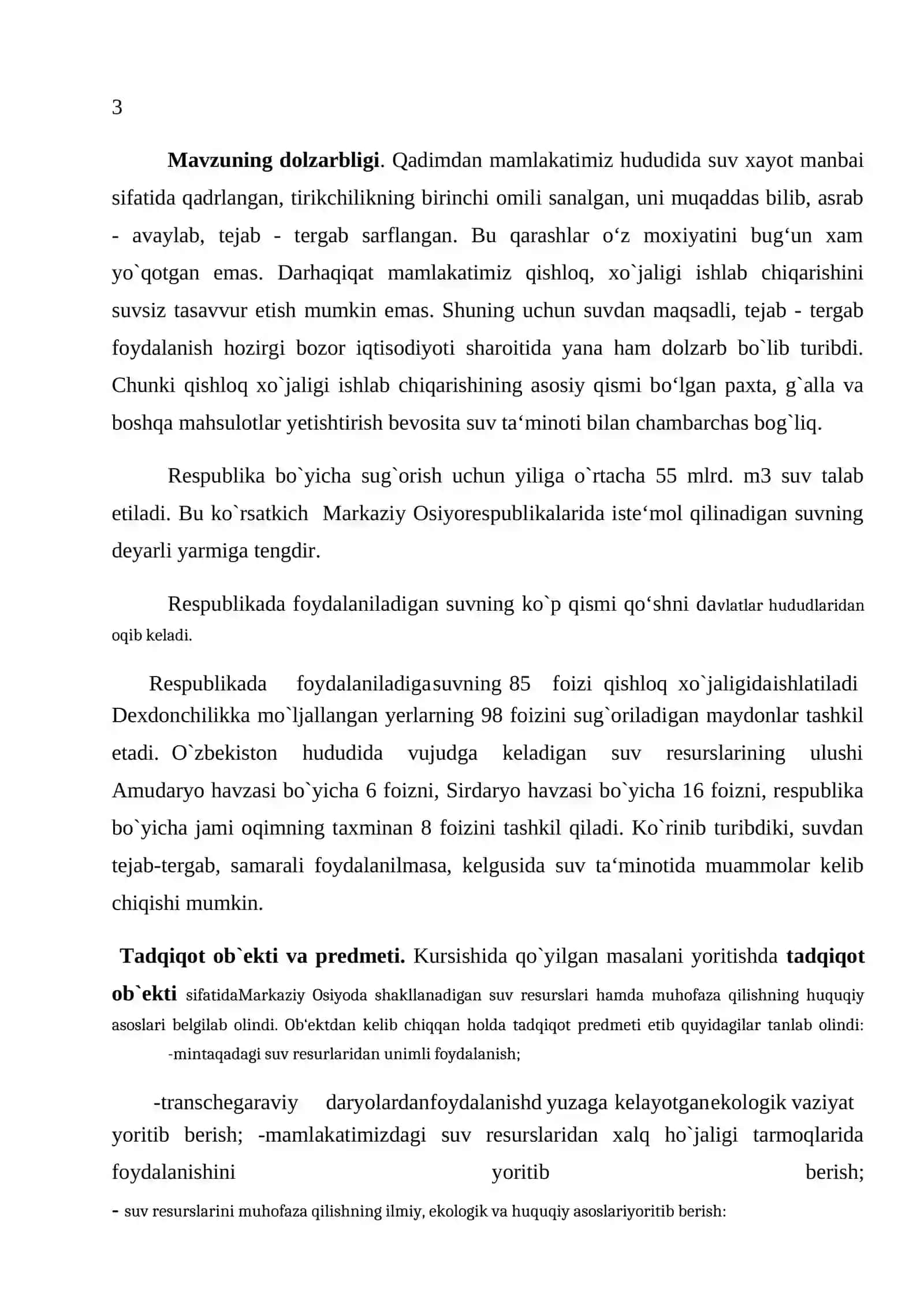 O'zbekiston suv resurslari va ulardan foydalanish 4