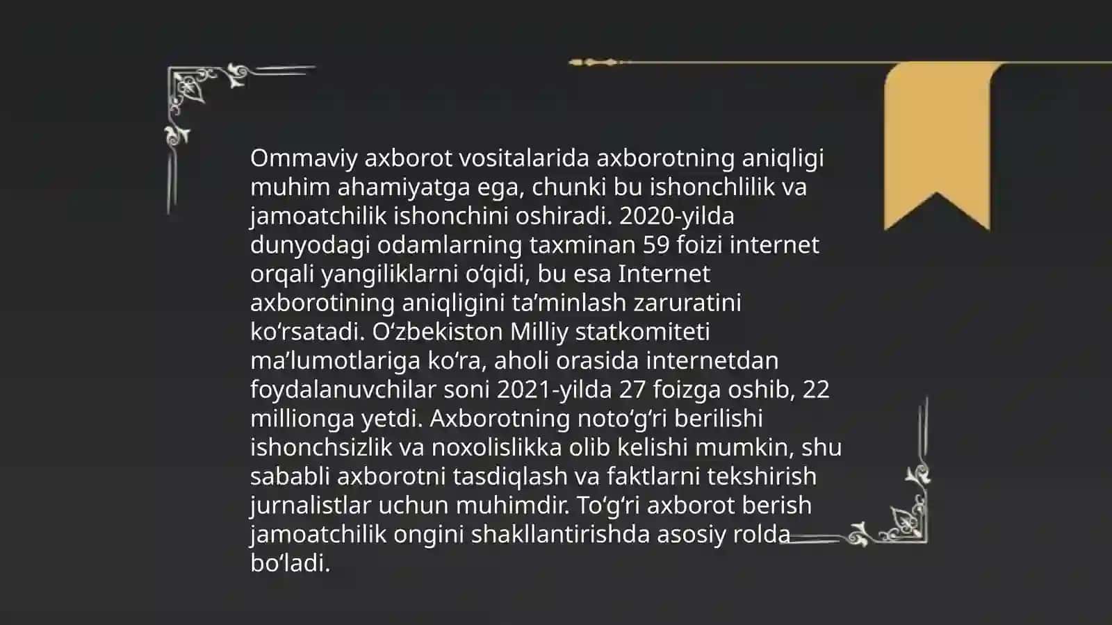 Media makonida axborotni taqdim etish 4