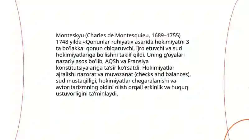 Hokimiyatlarning bo'linish Prinsipi va uning mohiyati 4