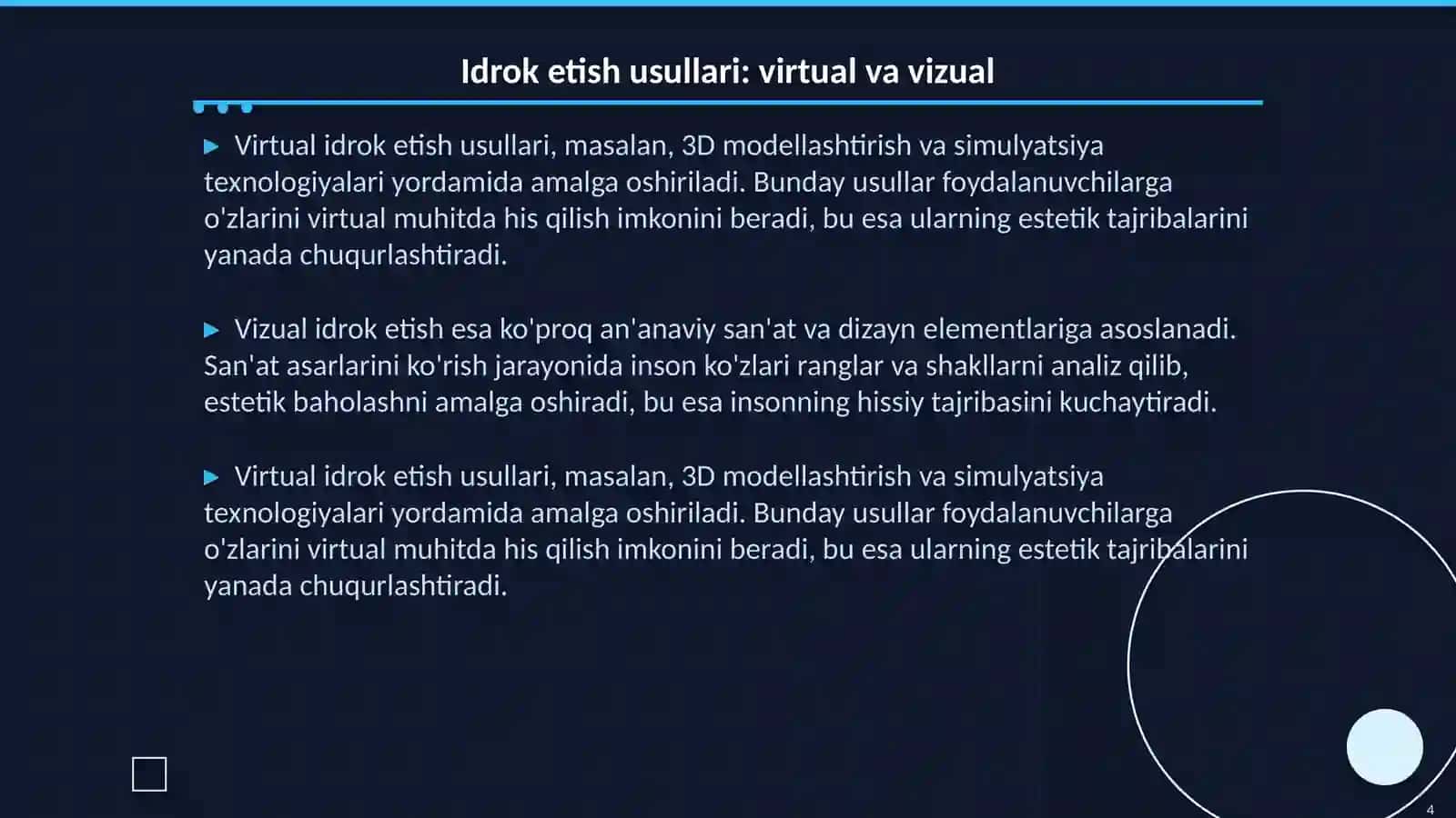 Olamni virtual va vizual estetik idrok etishning farqlari 4