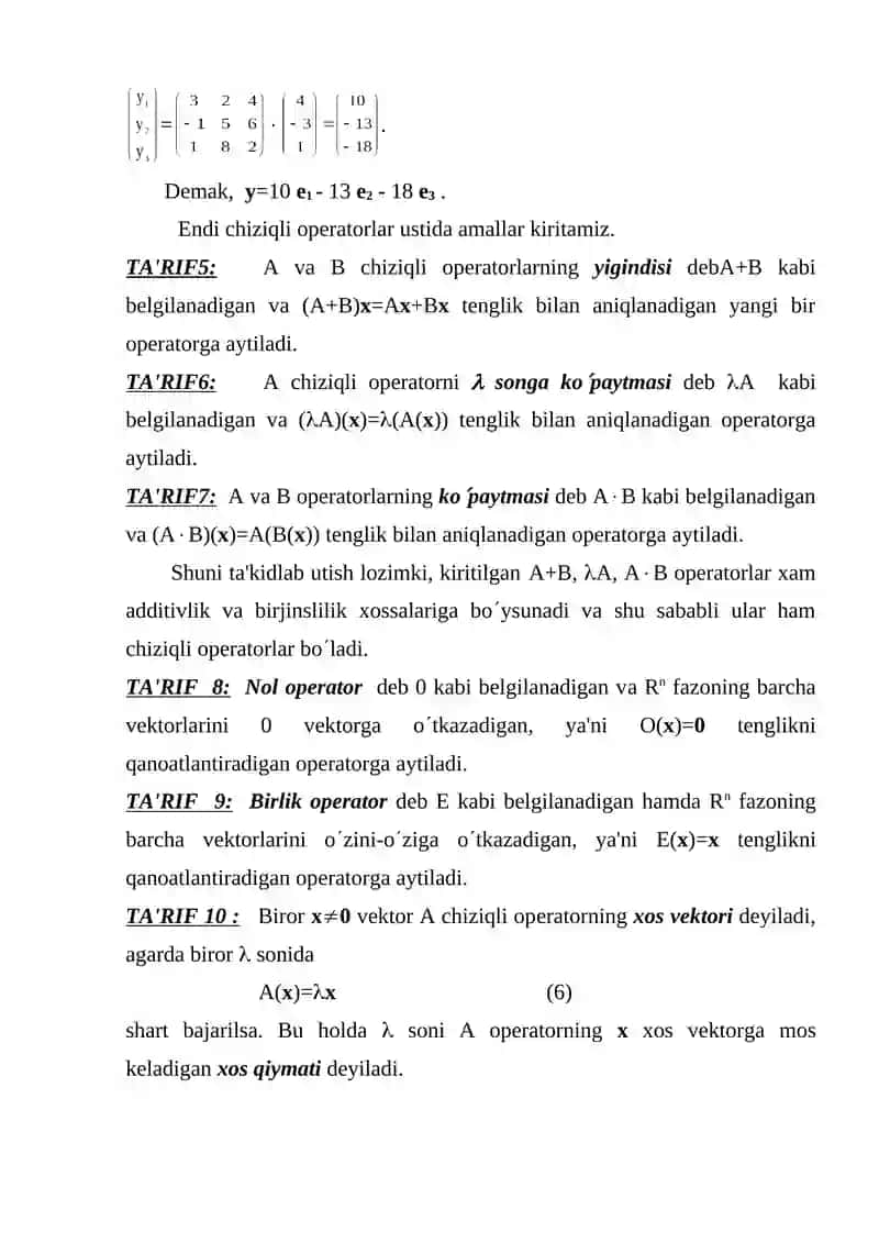 Chiziqli operatorlar 4