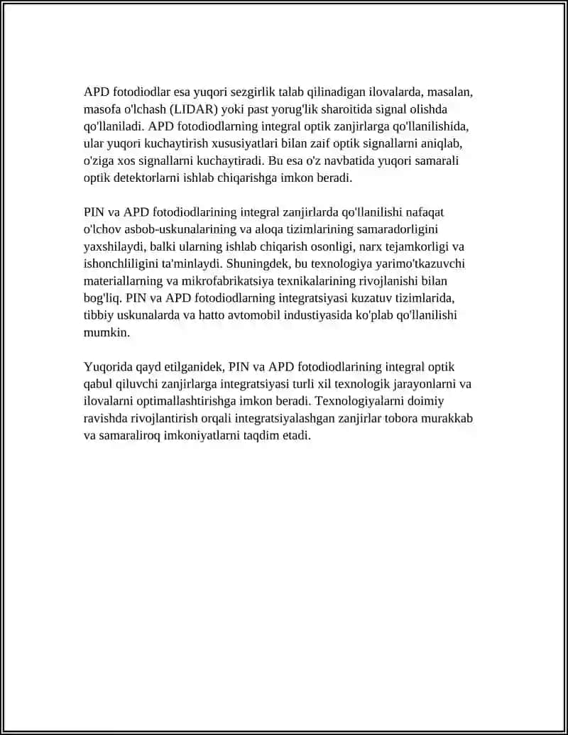 INTEGRAL OPTIK QABUL QILUVCHI ZANJIRLAR 4