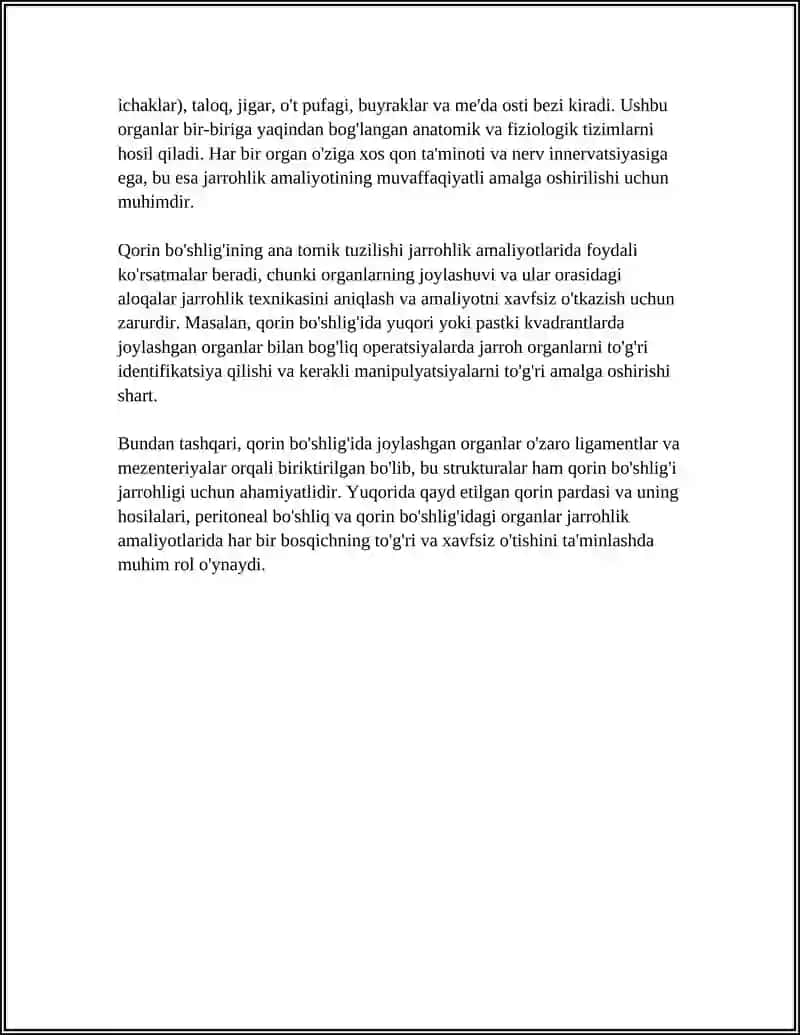 QORIN BŌSHLIGINING JARROHLIK ANOTOMYASI QORIN PARDA VA UNING HOSILALARINING JARROHLIK ANOTOMYASI 4