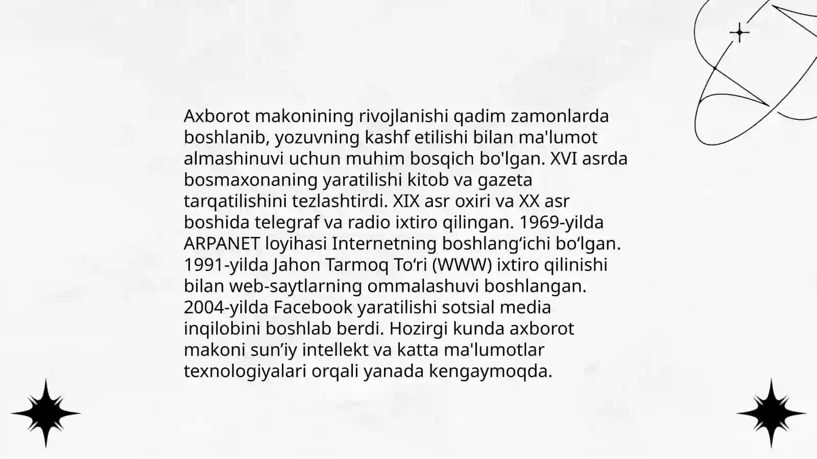 Internet tarmoqlarida axborot makoni tushunchasi 4