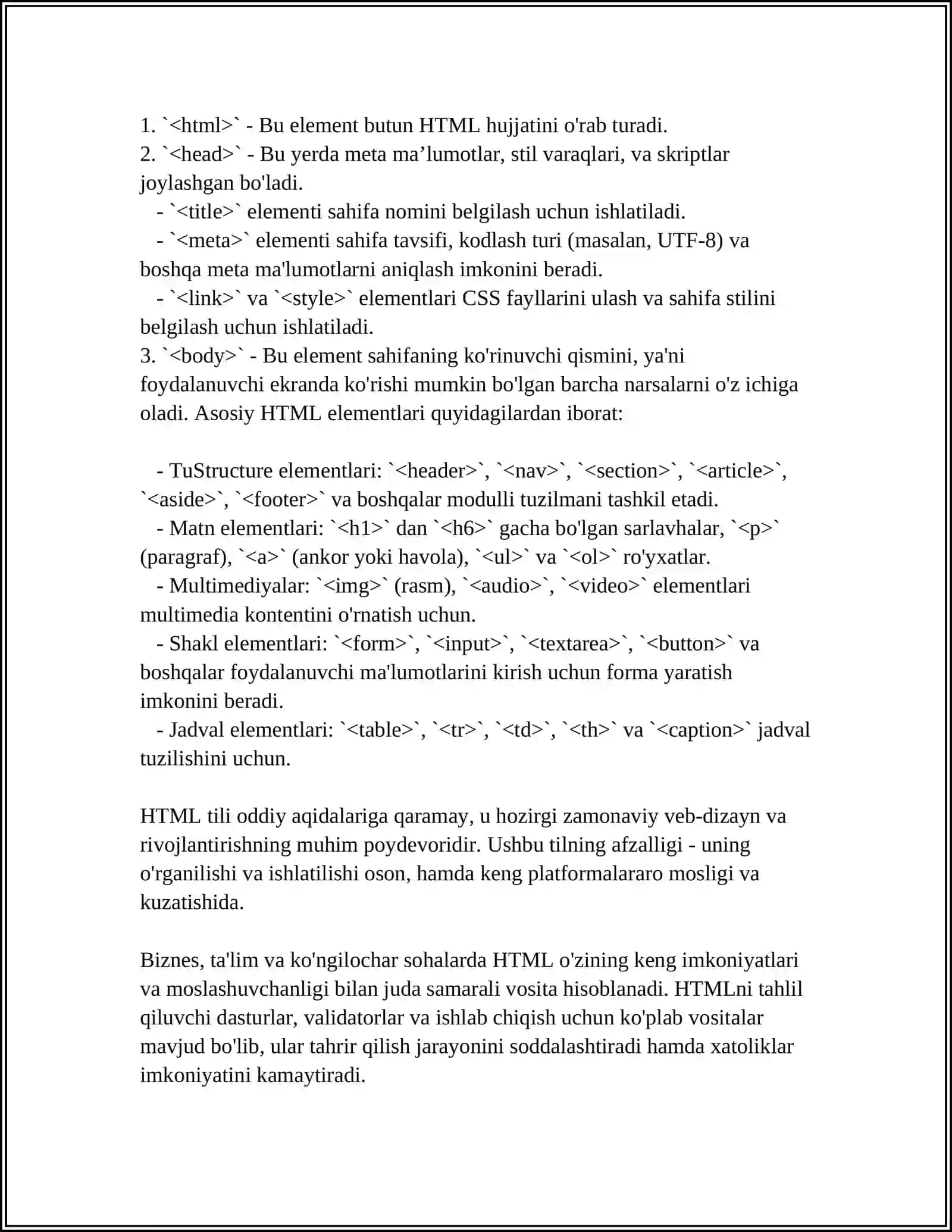 WEB DASTURLASHGA DOYIR 4