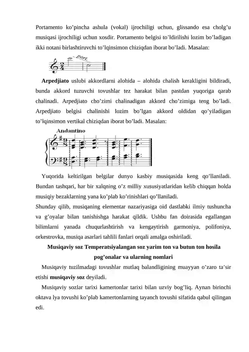 Musiqa bezaklari va ijrochilikning o’ziga xos uslublari 4