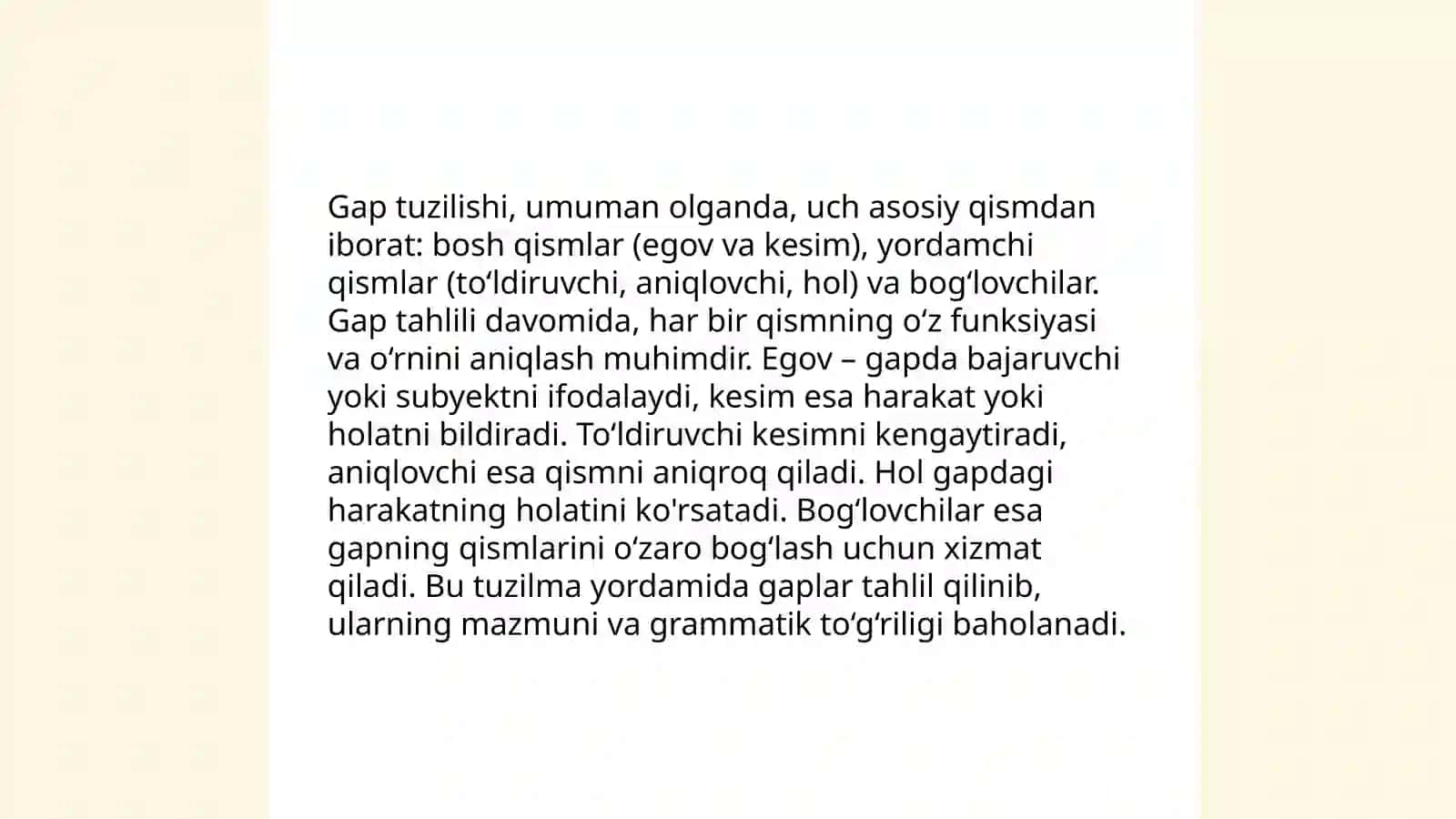 Gap ustida ishlashga oid mustaqil ishlar 4