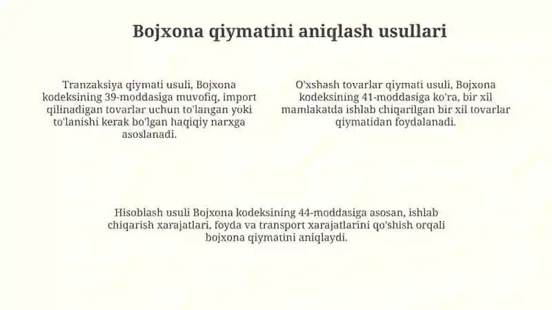 Tovarlarni tasniflash va Bojxona tariflari 4