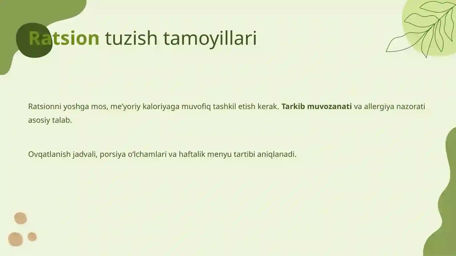 MTTda sog`lom ovqatlantirishni tashkil etish ,maktabgacha  ta`lim tashkilotlarida sog`lom ovqatlantirishni  tashkil etishning mazmun mohiyati 4