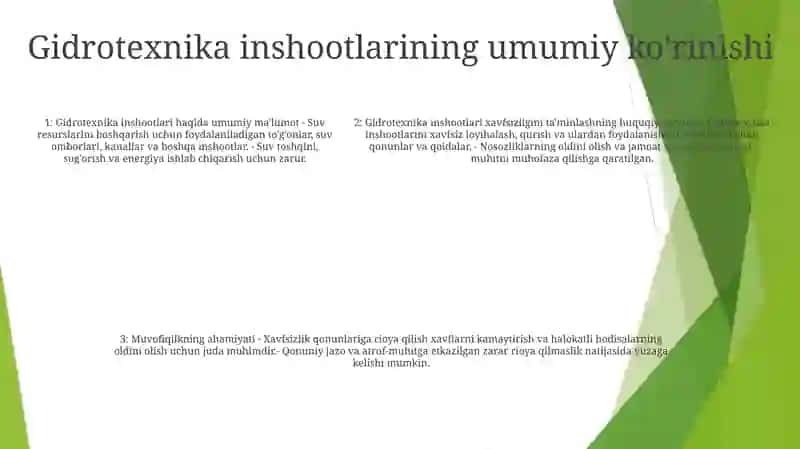 Gidrotexnika Inshootlarining Xavfsizligi ToʻGʻRisidagi Qonun Bandlarini OʻRganish 4