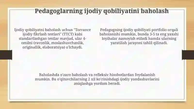 O'qituvchilar ijodkorligini rivojlantirish yo'llari 4