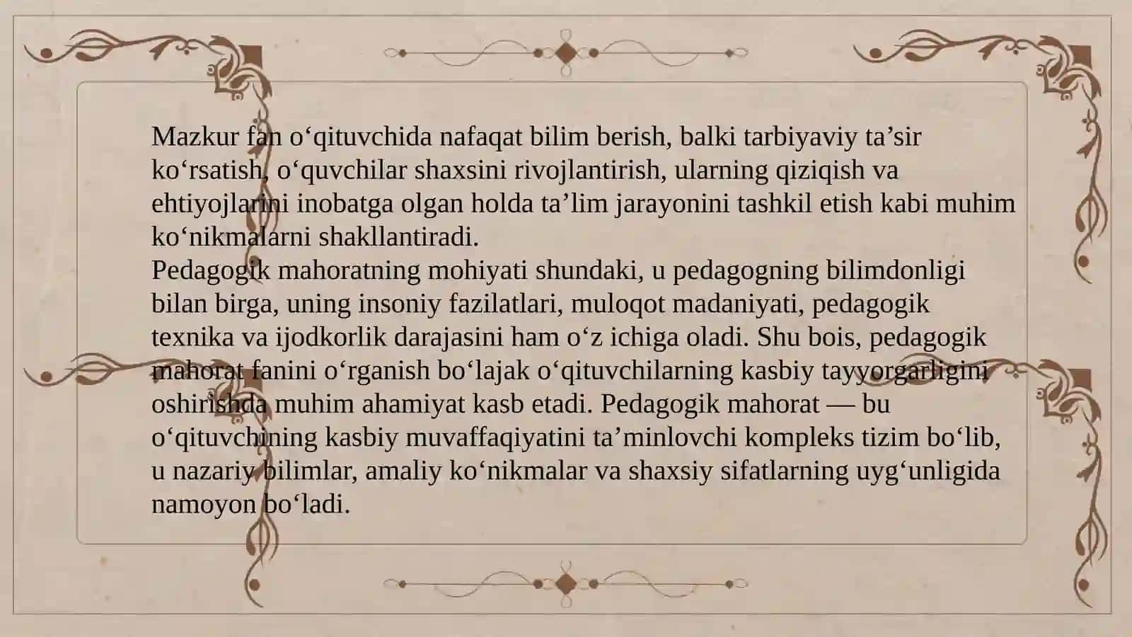 Pedagogik mahorat. Pedagogik kompetentlik va kreativlik 4