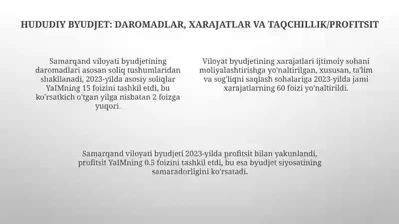 Samarqand viloyati YaIM va asosiy iqtisodiy ko'rsatkichlari 4