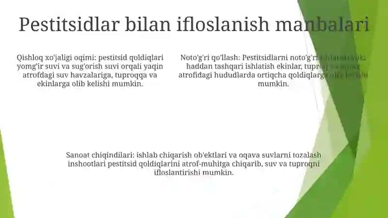 Oziq-Ovqat Mahsulotlarini Pestitsidlar Bilan Ifloslanishi 4