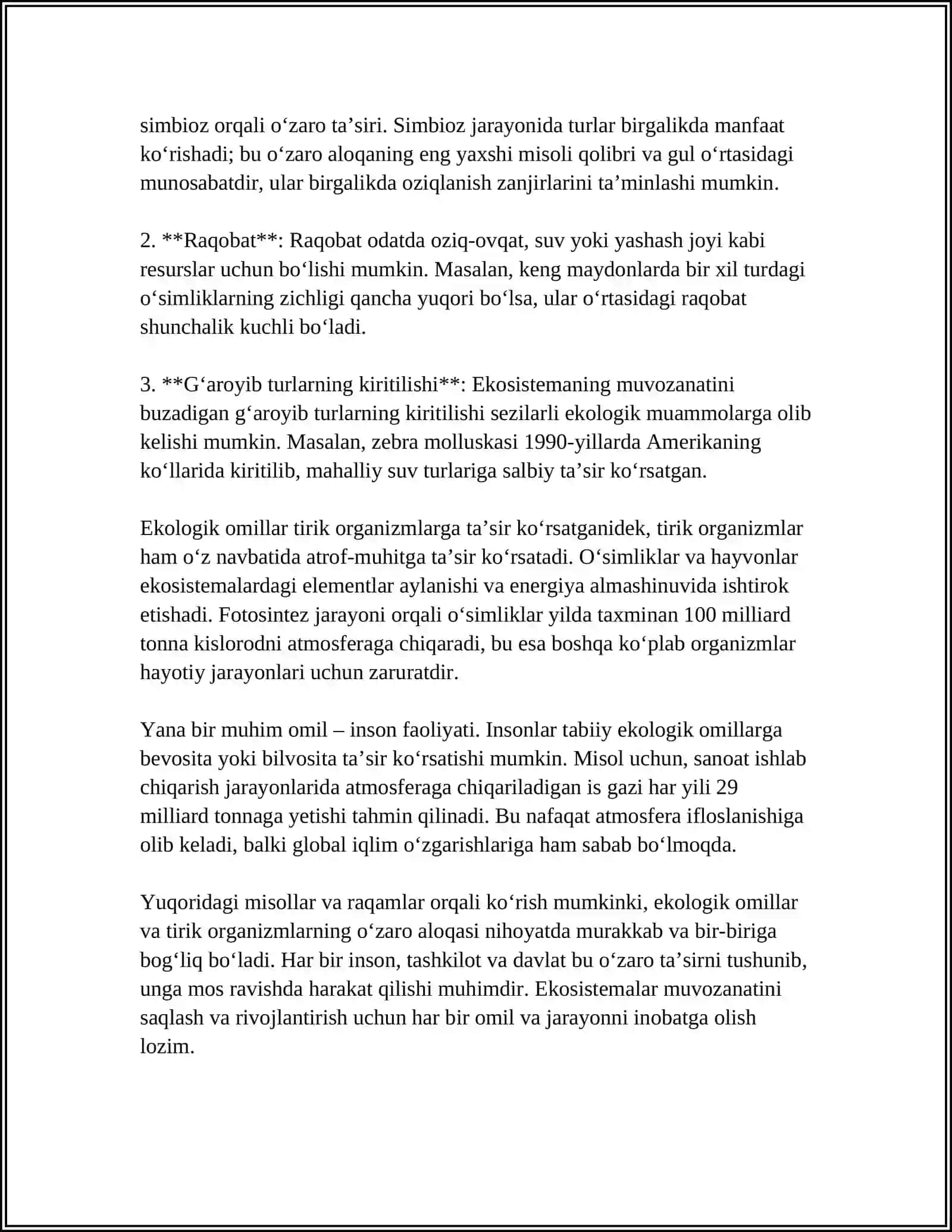 EKOLOGIK SHAROITNI TIRIK ORGANIZMLAR FAOLIYATIGA TA'SIRI 4