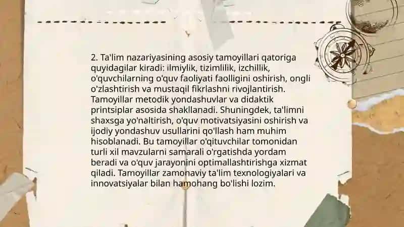 Didaktika ta'lim nazariyasi sifatida. Ta'lim paradigmalari 4