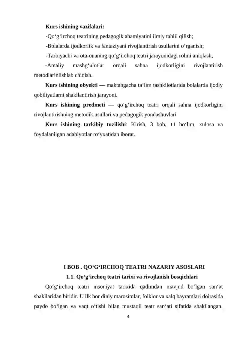 Qoʻgʻirchoq teatri orqali sahna ijodkorligini rivojlantirish. 4